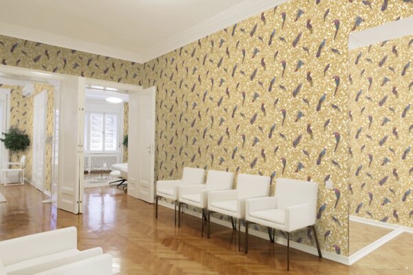 A.S. Création | Vliesová tapeta na stenu Versace 37053-2 | 0,70 x 10,05 m | žltá, hnedá, krémová