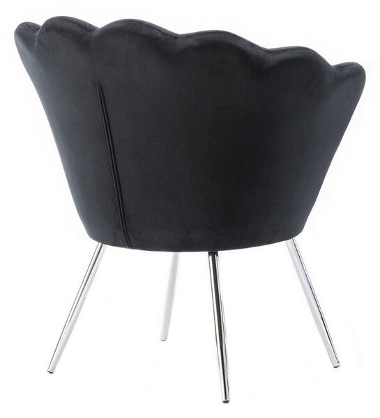 LuxuryForm DESIGN Kreslo FREY VELUR so striebornými nohami - čierne
