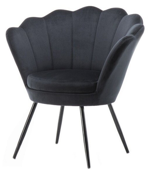 LuxuryForm DESIGN Kreslo FREY VELUR s čiernymi nohami - čierne