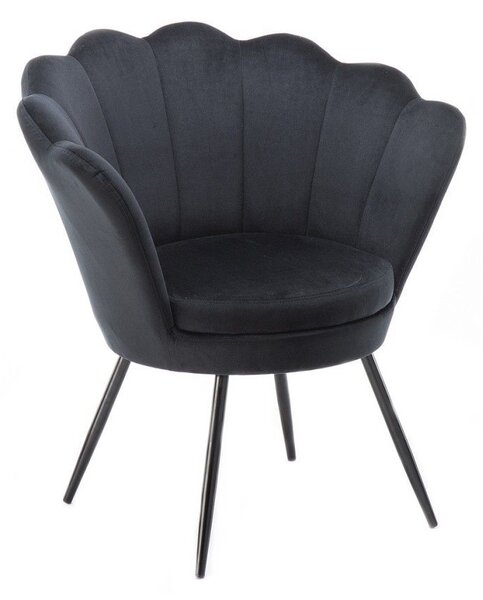 LuxuryForm DESIGN Kreslo FREY VELUR s čiernymi nohami - čierne