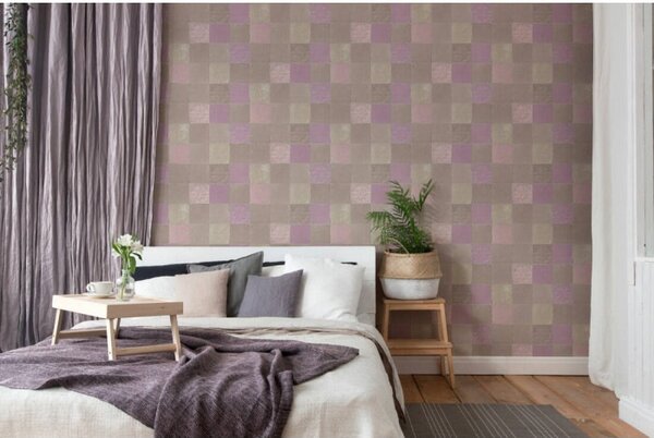 A.S. Création | Vliesová tapeta na stenu New Walls 37406-2 | 0,53 x 10,05 m | fialová, krémová, šedá