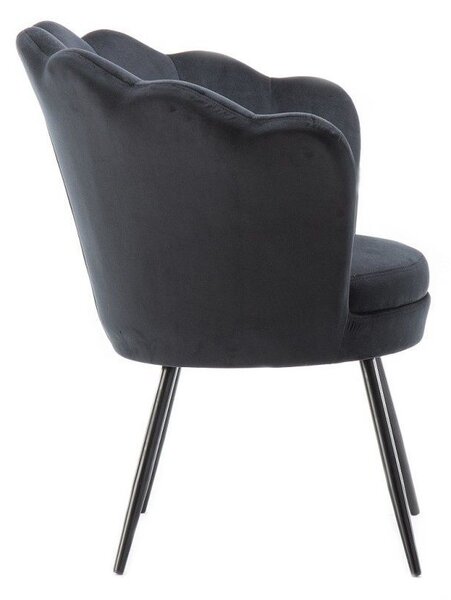 LuxuryForm DESIGN Kreslo FREY VELUR s čiernymi nohami - čierne