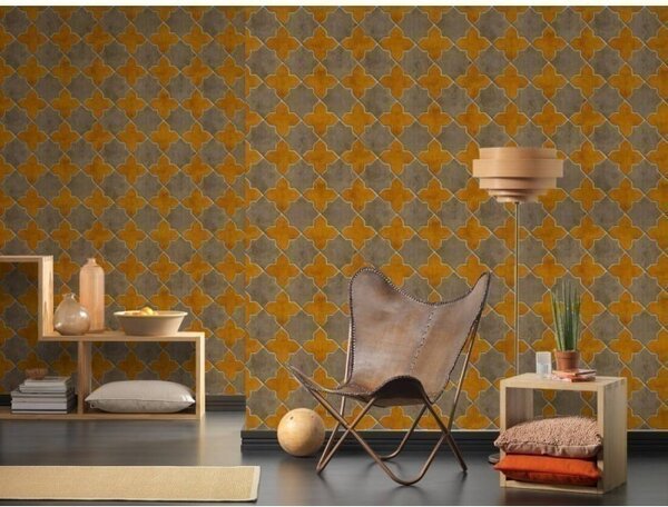 A.S. Création | Vliesová tapeta na stenu New Walls 37421-2 | 0,53 x 10,05 m | béžová, krémová, žltá