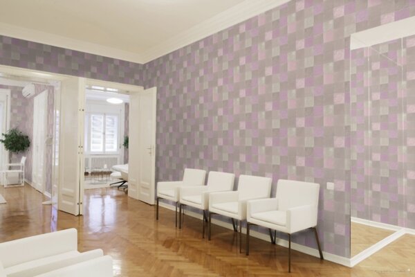 A.S. Création | Vliesová tapeta na stenu New Walls 37406-2 | 0,53 x 10,05 m | fialová, krémová, šedá