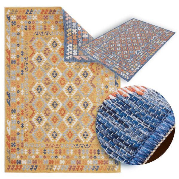 Obojstranný koberec Echo Aztec Navy