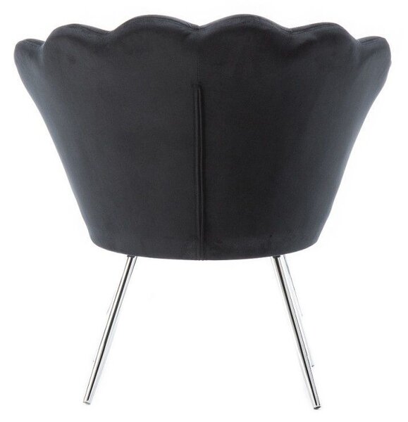 LuxuryForm DESIGN Kreslo FREY VELUR so striebornými nohami - čierne