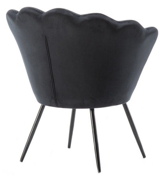 LuxuryForm DESIGN Kreslo FREY VELUR s čiernymi nohami - čierne