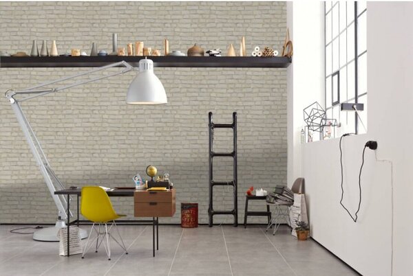 A.S. Création | Vliesová tapeta na stenu New Studio 37414-1 | 0,53 x 10,05 m | červená, béžová, šedá