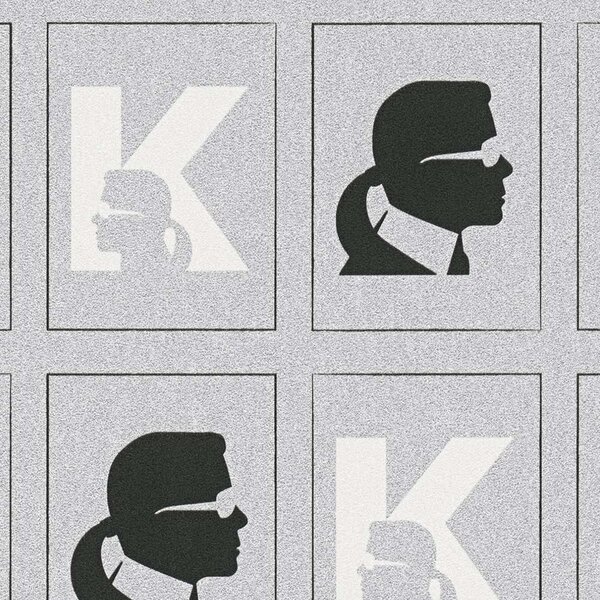 A.S. Création | Vliesová tapeta na stenu Karl Lagerfeld 37842-4 | 0,53 x 10,05 m | biela, čierna, metalická, šedá