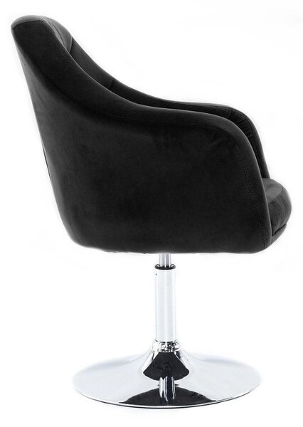 LuxuryForm DESIGN Kreslo ANDORA VELUR na striebornom tanieri - čierne