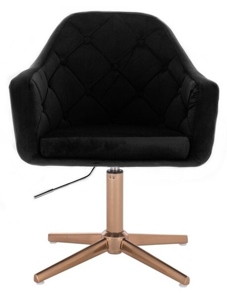 LuxuryForm DESIGN Kreslo ANDORA VELUR na zlatom kríži - čierne