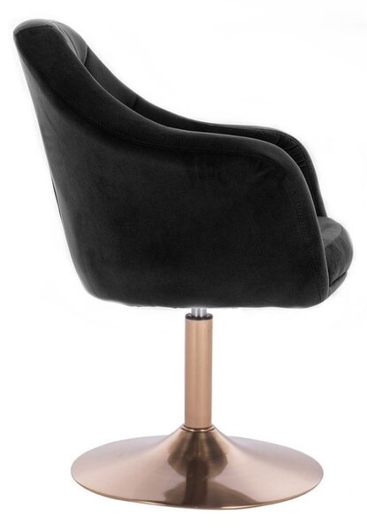 LuxuryForm DESIGN Kreslo ANDORA VELUR na zlatom tanieri - čierne