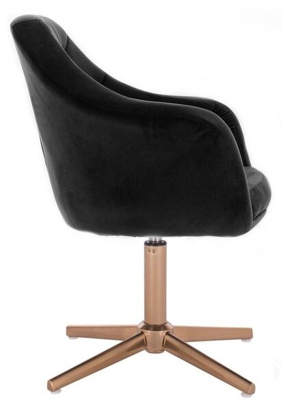 LuxuryForm DESIGN Kreslo ANDORA VELUR na zlatom kríži - čierne