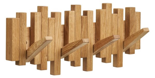 Nástenný vešiak z dubového dreva v prírodnej farbe 3 cm Caltra – House Nordic