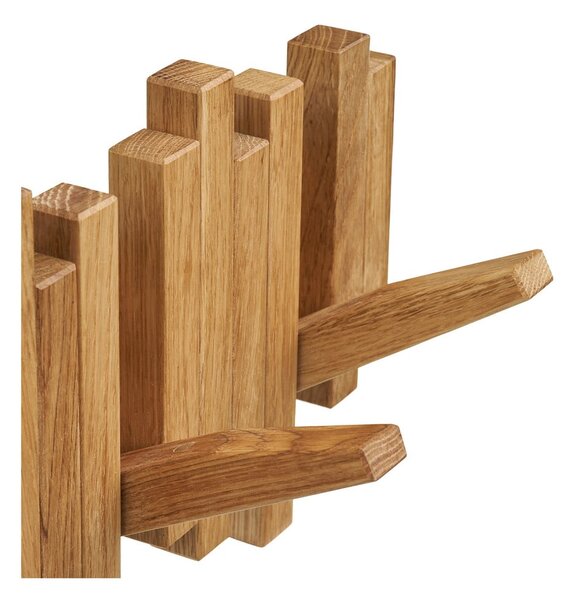 Nástenný vešiak z dubového dreva v prírodnej farbe 3 cm Caltra – House Nordic