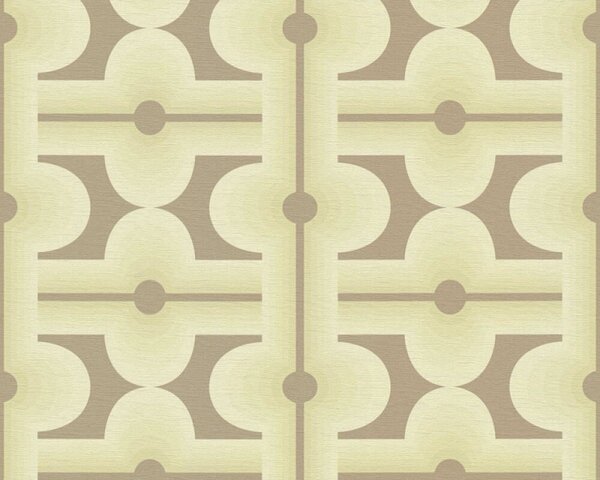 A.S. Création | Vliesová tapeta na stenu Retro Chic 39533-3 | 0,53 x 8,5 m | zelená, hnedá