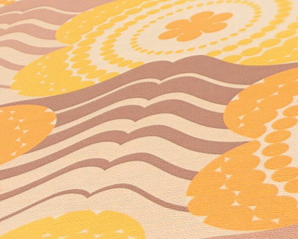 A.S. Création | Vliesová tapeta na stenu Retro Chic 39539-5 | 0,53 x 8,5 m | žltá, hnedá, béžová