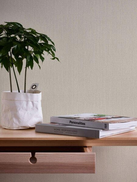 A.S. Création | Vliesová tapeta na stenu Casual Living 3955-11 | 0,53 x 10,05 m | krémová, béžová, metalická