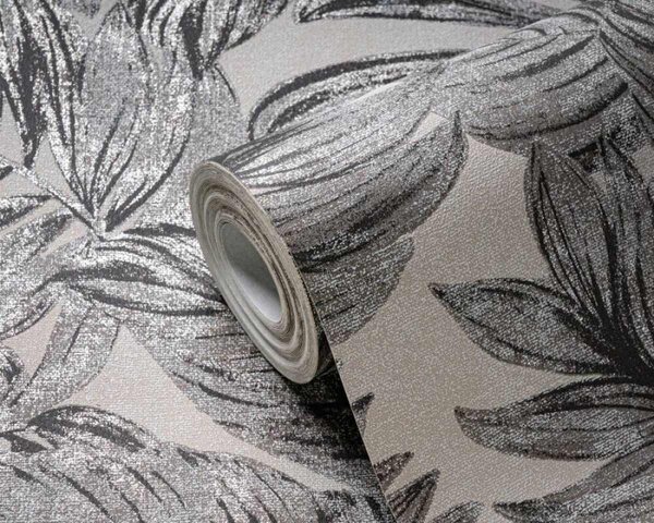 A.S. Création | Vliesová tapeta na stenu Casual Living 39340-2 | 0,53 x 10,05 m | šedá, béžová, hnedá, metalická