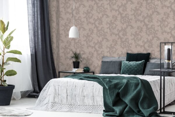 A.S. Création | Vliesová tapeta na stenu Versace 96231-1 | 0,70 x 10,05 m | béžová, šedá, metalická