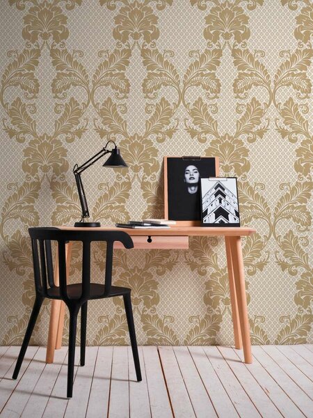 A.S. Création | Vliesová tapeta na stenu Luxury Wallpaper 30544-2 | 0,52 x 10 05 m | metalická, krémová
