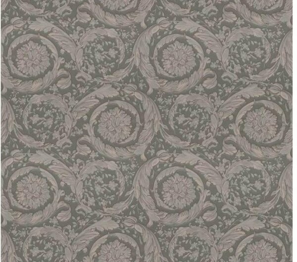 A.S. Création | Vliesová tapeta na stenu Versace 93583-6 | 0,70 x 10,05 m | šedá, metalická