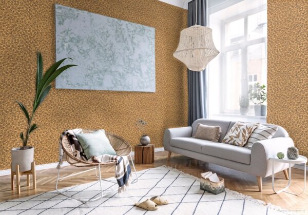 A.S. Création | Vliesová tapeta na stenu Versace 34902-3 | 0,70 x 10,05 m | oranžová, metalická, hnedá