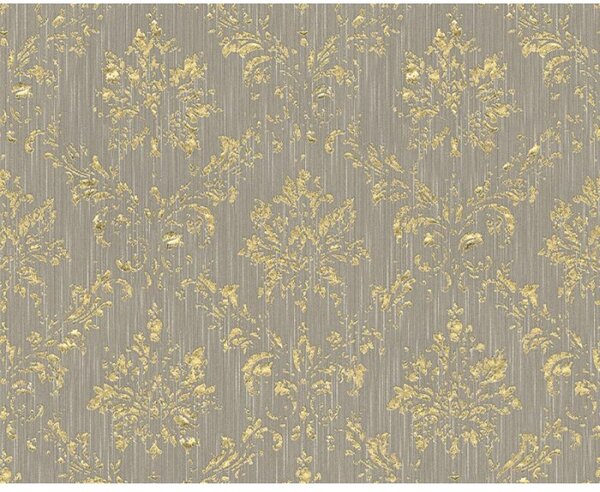 A.S. Création | Vliesová tapeta na stenu Metallic Silk 30662-5 | 0,53 x 10,05 m | šedá, zlatá