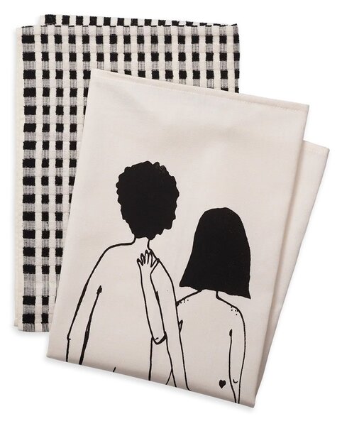 Bavlnená utierka Naked Couple – set 2 ks