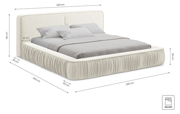 Čalúnená dvojlôžková posteľ v terakotovej farbe s úložným priestorom s roštom 160x200 cm Keoni – Makamii