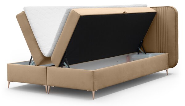 Čalúnená boxspring posteľ s matracom Fandy 120x200 - svetlohnedá
