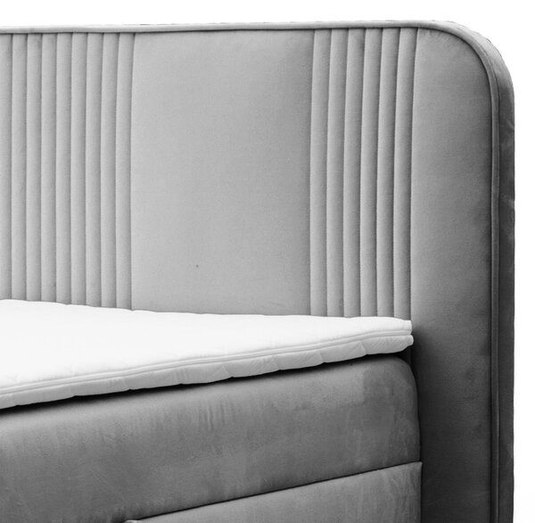 Čalúnená boxspring posteľ s matracom Fandy 120x200 - sivá