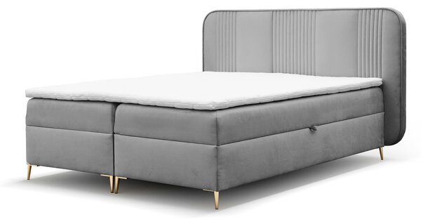 Čalúnená boxspring posteľ s matracom Fandy 120x200 - sivá