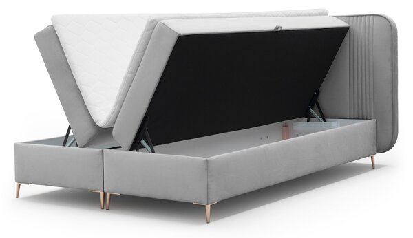 Čalúnená boxspring posteľ s matracom Fandy 120x200 - sivá