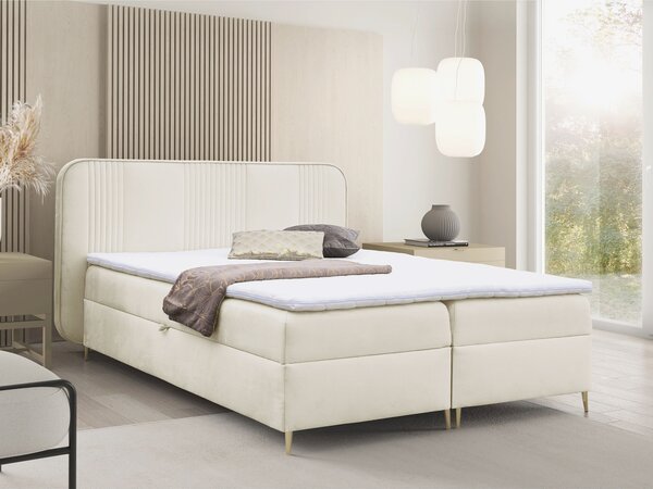 Čalúnená boxspring posteľ s matracom Fandy 120x200 - biela