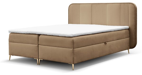 Čalúnená boxspring posteľ s matracom Fandy 120x200 - svetlohnedá