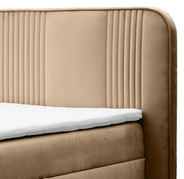 Čalúnená boxspring posteľ s matracom Fandy 120x200 - svetlohnedá