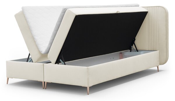 Čalúnená boxspring posteľ s matracom Fandy 120x200 - biela