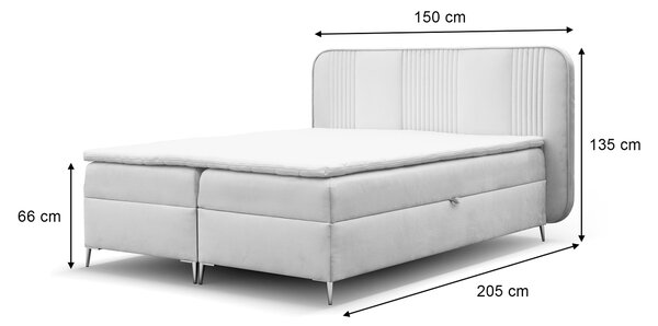 Čalúnená boxspring posteľ s matracom Fandy 120x200 - sivá