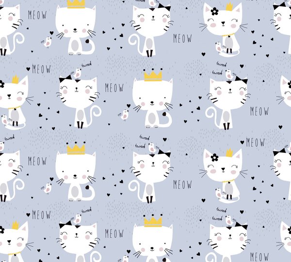 A.S. Création | Vliesová tapeta na stenu Little Love 38131-1 | 0,53 x 10,05 m | biela, žltá, šedá