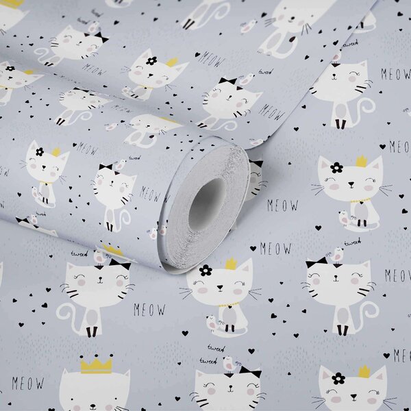 A.S. Création | Vliesová tapeta na stenu Little Love 38131-1 | 0,53 x 10,05 m | biela, žltá, šedá
