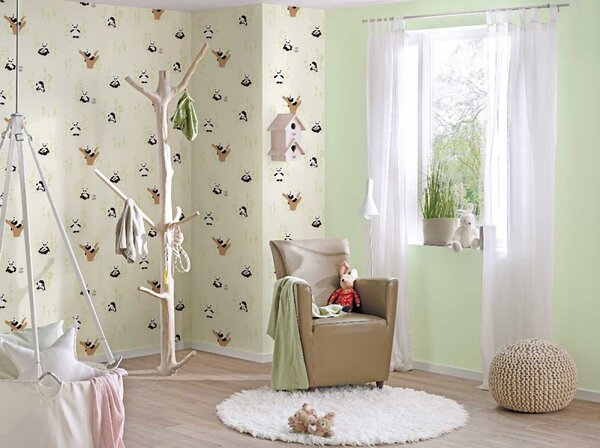 A.S. Création | Vliesová tapeta na stenu Little Love 38142-1 | 0,53 x 10,05 m | zelená, biela, čierna