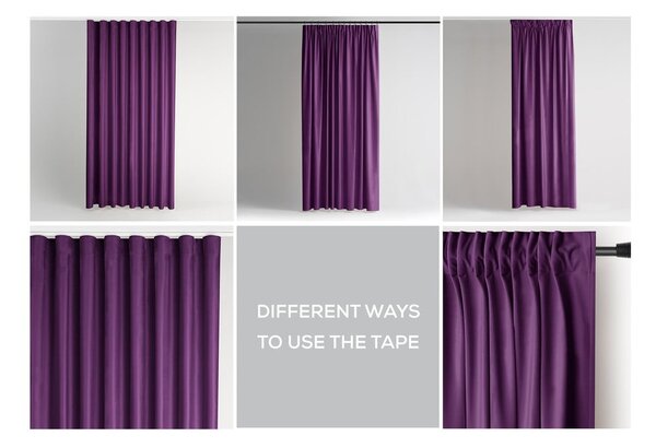 Fialový zamatový dimout záves 140x245 cm Pleat – Restilo