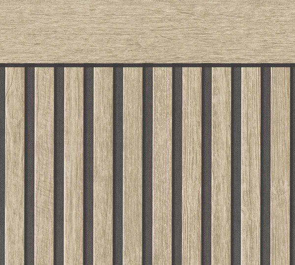 A.S. Création | Vliesový panel na stenu Elements 39744-1 | 1,06 x 5 m | béžová, hnedá, čierna