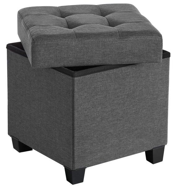 Skladací taburet s úložným priestorom OSCAR 38x38 cm, sivý