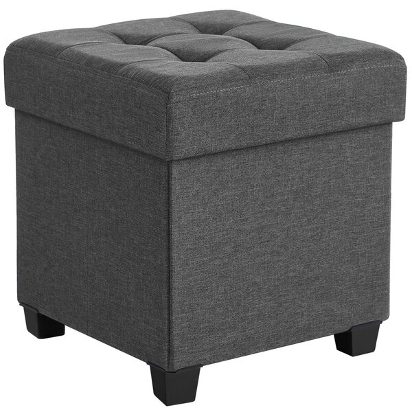 Skladací taburet s úložným priestorom OSCAR 38x38 cm, sivý