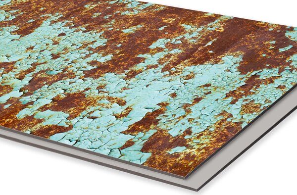 DIMEX | Dibond doska za kuchynskú linku | DBW-08060-268 Hrdza na starom farebnom kove | 80 x 60 cm