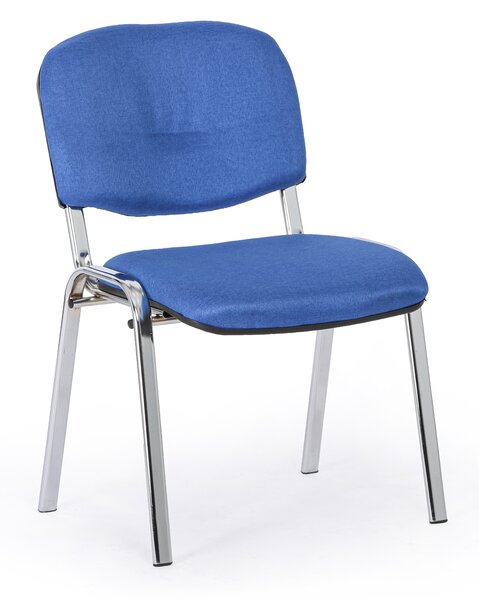 Konferenčná stolička VIVA PLUS 3+1 ZADARMO - chrómované nohy, modrá