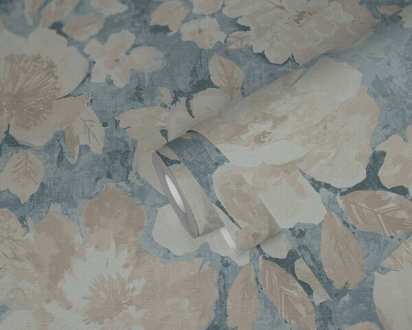 A.S. Création | Vliesová tapeta na stenu Aquarell Dreams 39607-1 | 0,53 x 10,05 m | krémová, béžová, šedá, modrá, hnedá