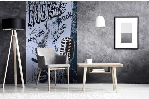 DIMEX | Vliesové fototapety na stenu Modrá hudba MS-2-0329 | 150 x 250 cm | modrá, čierna